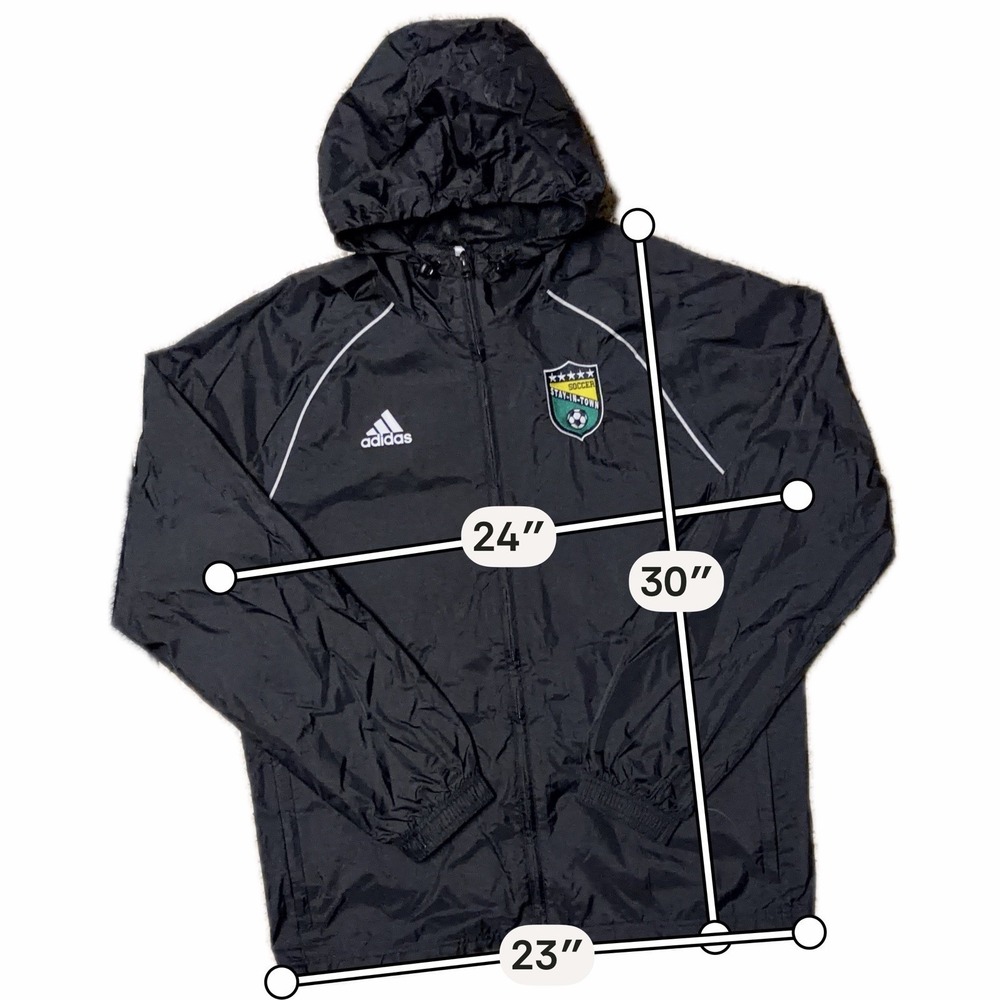 Adidas Core 18 Rain Jacket Windbreaker Soccer Patch Black White Men's Large READ - Picture 11 of 12